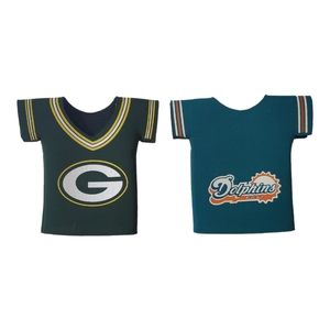 2 jersey Beer coozies Greenbay Packers and Miami Dolphins